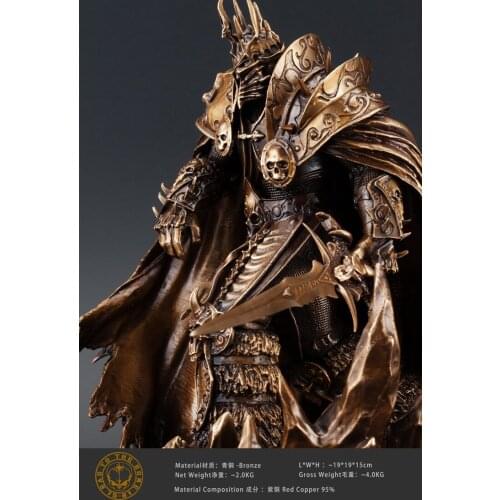 OGRM WOW Lich King Arthas Menethil Bronze Statue Figure Handmade Sculpture Decorative