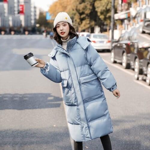 Black Long Winter Jackets Women 2021 New Hooded Warm Down Cotton Coat Parkas Female Loose Cotton-Padded Coat Korean Overcoat 2XL