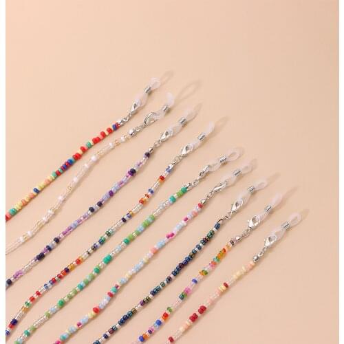 Colorful Hang Mask Chains Holder Beaded Glasses Cord Lanyard Children Student Neck Rope Strap Sunglasses Strap Glasses Chain Hot