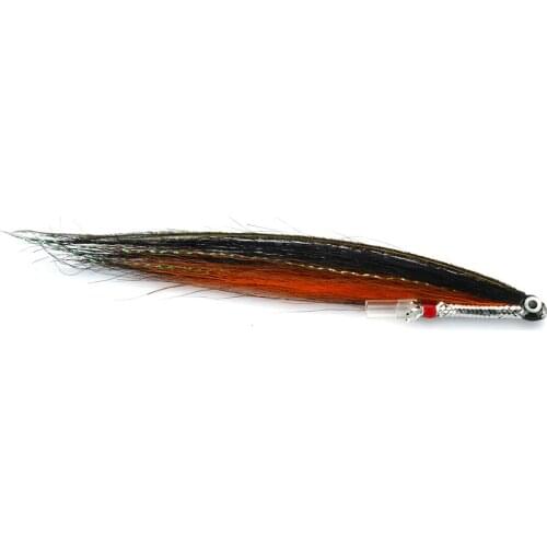 Elver Sunray Black Orange Salmon Fly Sea Trout Flies Plastic Tubes (8-pack)