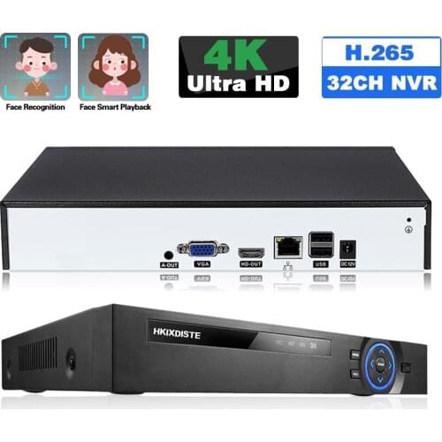 H.265 4K NVR 32CH CCTV IP Camera Recorder Face Detection 8MP 16CH Network Video Surveillance Recorder NVR 4K ONVIF XMEYE 5MP 8CH