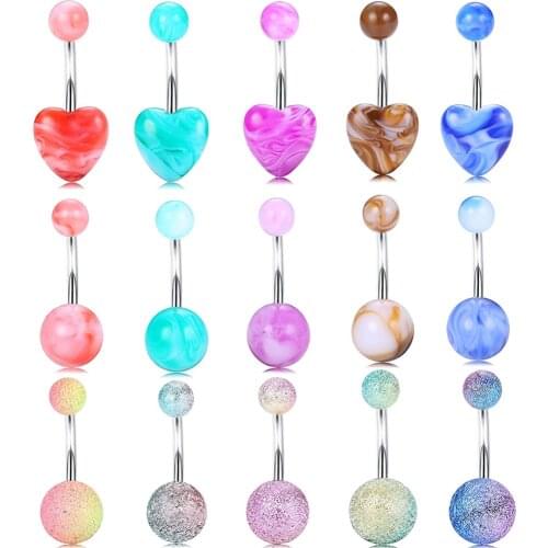 Sexy Dangle Spot Belly Bars Belly Button Rings Belly Piercing Surgical Stainless Steel Body Jewelry Navel Piercing Rings Jewelry