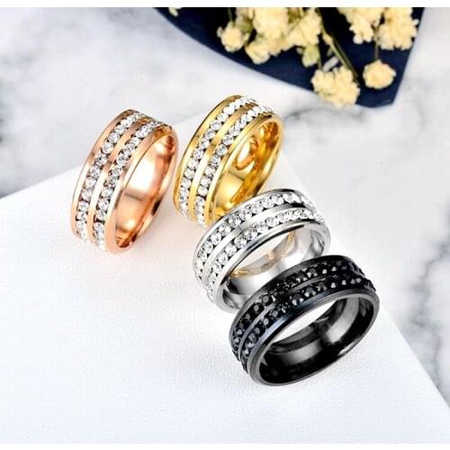 Stainless steel ring for men and women double line jewelry wholesale