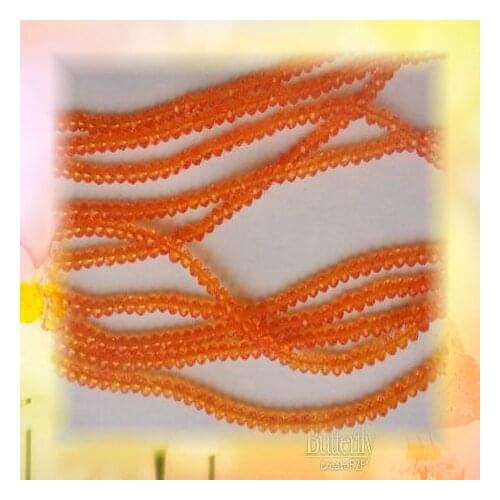 3MM 4MM Orange Yellow Colour Crystal Glass Rondelle Beads DIY Jewelry Necklace Crystal Grnament Accessories