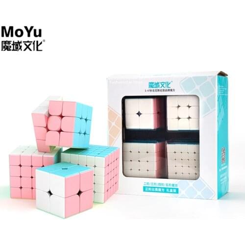 MOYU CUBE 2x2 3x3 4x4 5x5 Magic cube Professional Speed cube cubo magico Festival Gifts 4 in1 Puzzle cube Box Set Gift For Kids