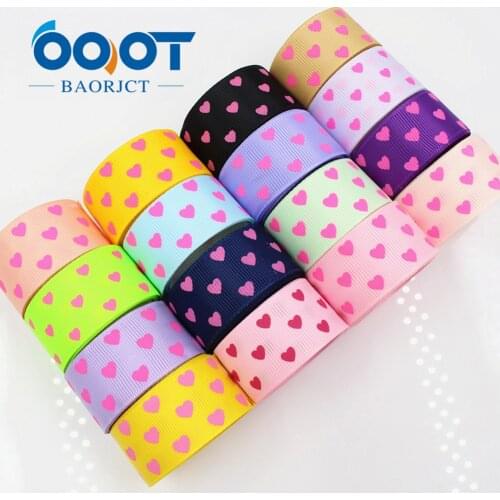 OOOT BAORJCT 1750621 25mm 10yard Love Ribbons Thermal transfer Printed grosgrain Wedding Accessories DIY handmade material