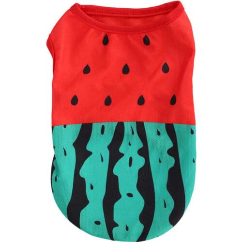 Summer Pet Watermelon Clothes Pig Dog Vest Non-Sticky Lightweight Sleeveless T-Shirt