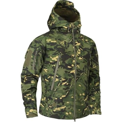 2018 Brand Clothing Autumn Mens Military Camouflage Fleece Jacket Army Tactical Clothing Multicam Male Camouflage Windbreakers