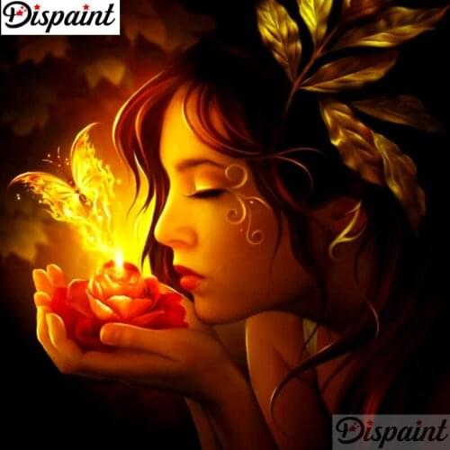 Dispaint Full Square/Round Drill 5D DIY Diamond Painting "Beauty butterfly" 3D Embroidery Cross Stitch 5D Home Decor A12811