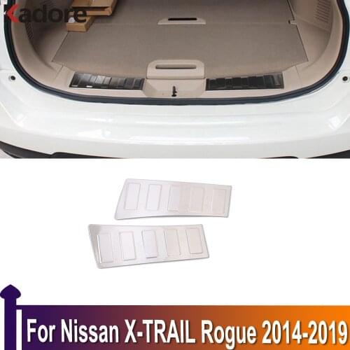For Nissan X-TRAIL Rogue 2014 2015 2016 2017 2018 2019 Stainless Steel Rear Trunk Inner Bumper Sill Plate Cover Trim