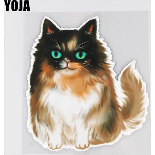 YOJA 14.8×16.4CM Cartoon Cat Scratches Blocking Car Stickers Funny Bumper Decoration Accessories 19B-0107