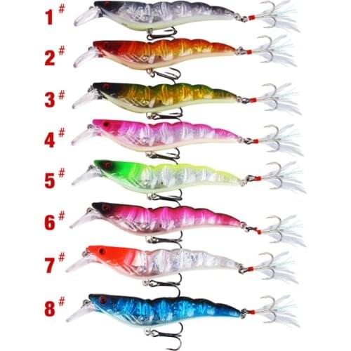 13.6g/15cm Squid Jig Fishing Wood Shrimp Lure Squid Cuttlefish Artificial Laser Fishing Wobblers Crank Bait Plastic Pesca