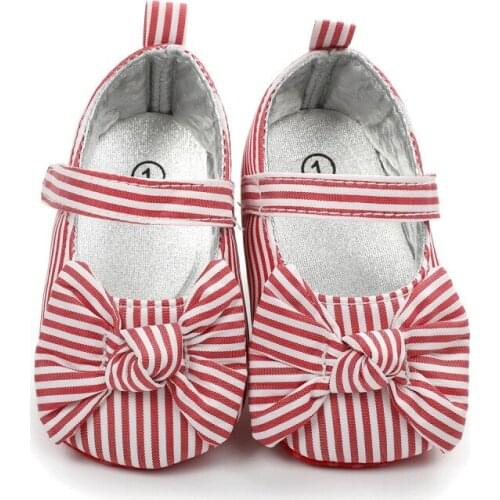 Newborn Baby Girls Bowknot Soft Bottom Non-slip Shoes Toddler Kids Crib Footwear Baby Casual Shoes 0-18M
