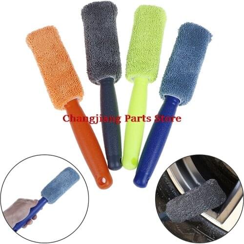 New 1Pc Microfiber Car Tire Engine Washing Tool Detailing Cleaner Wheel & Rim Brush for Car Trunk Motorcycle Bike