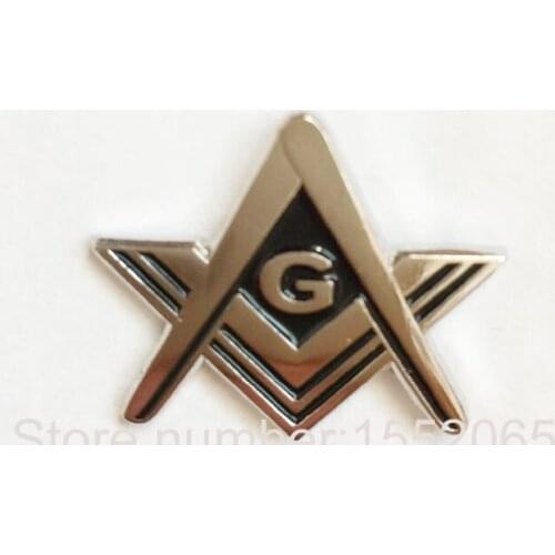 Factory Wholesale Masonic Chrome Square and Compass Lapel Pin Badge Emblem