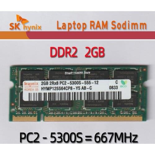 SK hynix 1G 2G 4GB 2GB PC2 6400 5300 DDR2 667MHz 800MHz Laptop RAM notebook memory Use original /hynix chipset