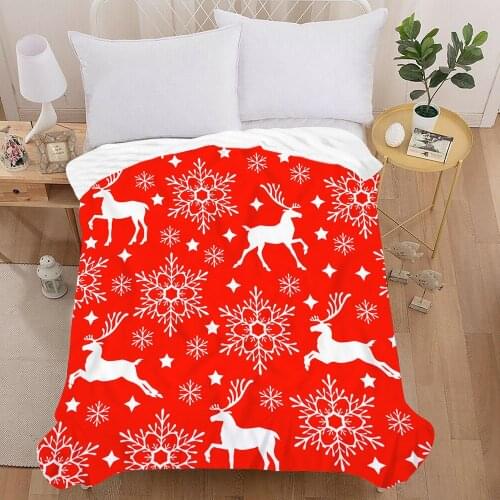 Merry Christmas Duvet Cover With Pillowcase Red Elk Pattern Quilt Cover Bedding Set 2/3Pcs Cartoon Christmas Comforter Cover