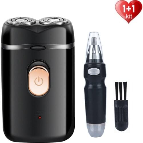 Portable Electric Shaver Mini beard trimmer 2 Floating Head Wet and dry shaving USB Rechargeable Shaving Machine Barber Trimmer