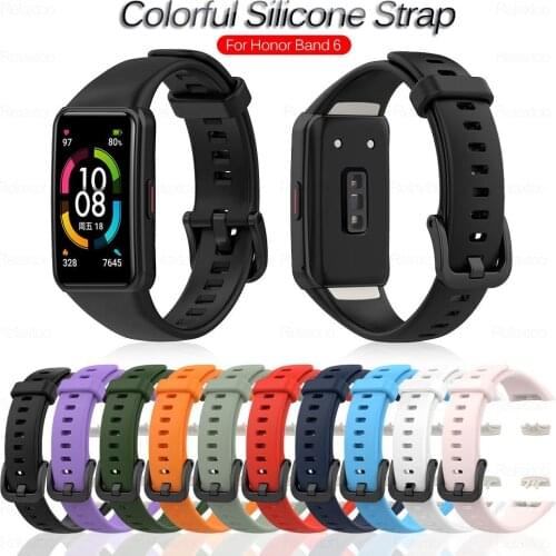 For Honor Band 6 Strap Silicone Bracelet Strap For Huawei Honor Band 6 Honer Band6 Replacement Smart Watch Wristband Accessories