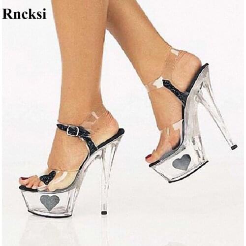 Rncksi Sexy New Woman Straps Pole Dance High Heel Party Sandals 15cm Stiletto Sandals High Heel Wedding Dance Shoes