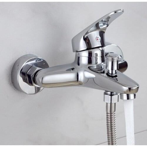 Bath Shower Faucet Thermostatic Faucets Wall Mounted Mixer Valve Tap Temperature Control Rain Shower Chrome Bathroom Twin Outlet