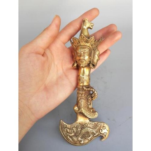 Tibet Buddhism horse head Three-sided Buddha vajra pestle Exorcism Tools