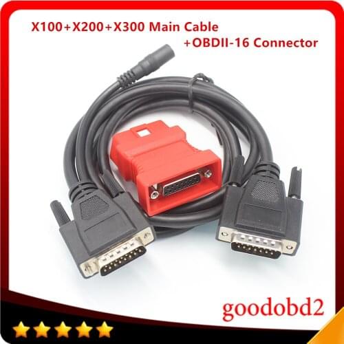 Universal XTOOL X100PRO X200 X300 Main Cable with OBD2 OBDII-16 Adapter Connector