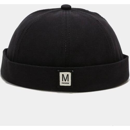 LDSLYJR Vintage Docker Cap Brimless Hat Breathable Beanie Hats Cotton Adjustable letter Landlord Sailor Cap Men and Women 50