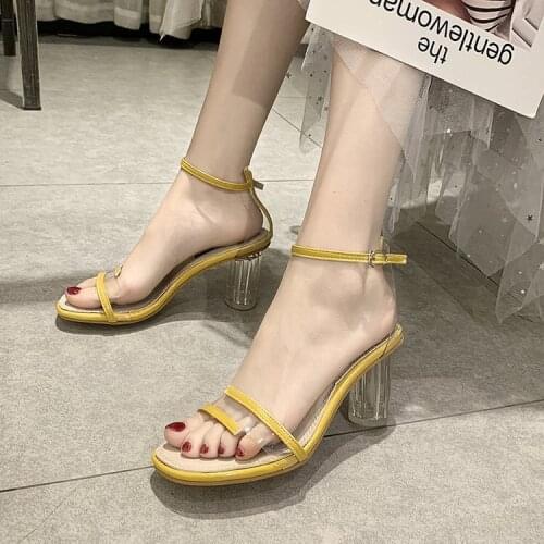 2020 PVC Jelly Sandals Crystal Leopard Open Toed High Heels Women Transparent Heel Sandals Slippers Discount Pumps 7CM