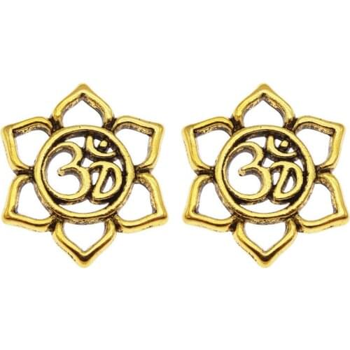 10pcs/lot gold Alloy Flowers Charms For Earrings Muslim Allah Charms 3D Charms Letter Pendants Custom God Pressing Jewelry
