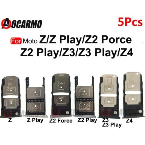5pcs SIM Card Sim Tray Slot Holder Adapter Socket For Motorola Moto Z Z2 Z3 Play Z4 Z2 Force Replacement Parts