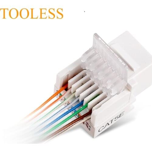 8P8C RJ45 Cat5e Cat6 UTP Keystone Jack Connector Adapter for Wall Plate toolless 90 degree Internet Network Ethernet Lan Cable