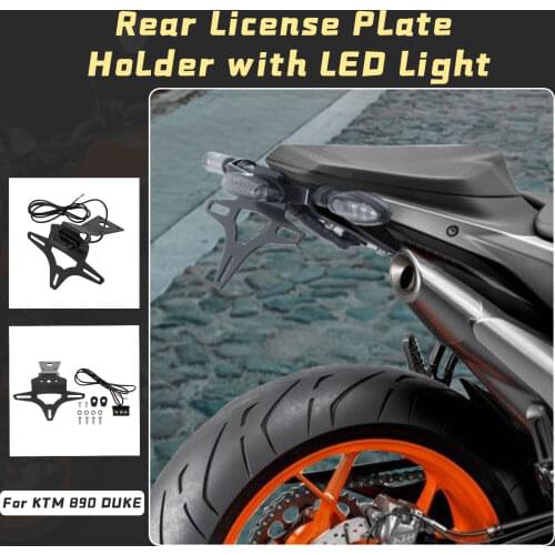 Motorcycle Accessories License Plate Holder Bracket Mount For KTM Duke 890 R 2020 2021 Tail Tidy Fender Eliminator Led Light New
