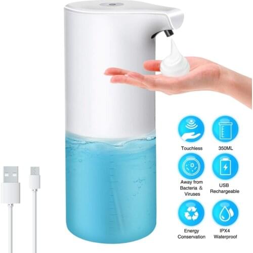 Automatic Soap Dispenser USB Rechargeable Foaming Touchless Hand Free Portable Foam Liquid Soap Dispenser for Bathroom Kitchen
