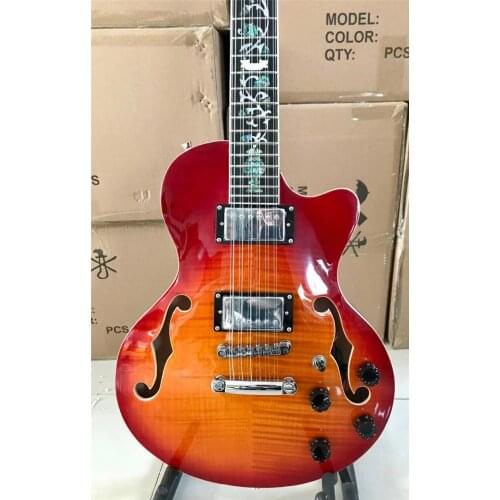 Free shipping custom guitar 12 strings hollow body electric guitar musical instrument grote f hole 12 string electric guitar