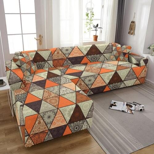 Mandala Elastic Sofa Cover Geometric Flowers Sofa Slipcover Sectional Corner Sofa Covers For Living Room L-shape Couch Cover