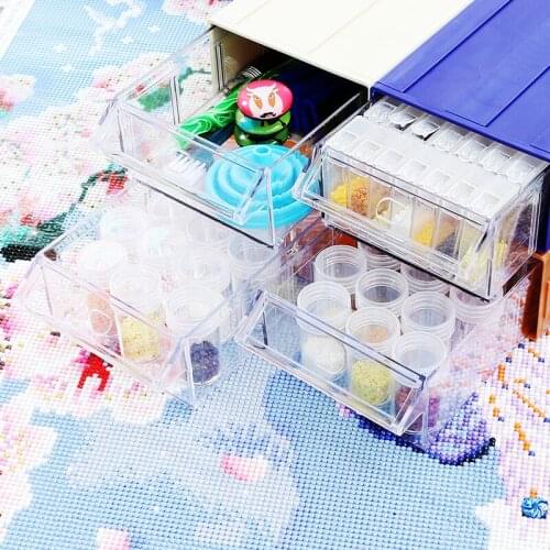 New 4 Colors 5d Diamond Painting Beads Storage Container with Detachable Boxes and Individual Grids for Storage Drills Jewelry
