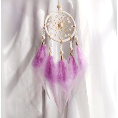 Creativity catch dream net with feather wind chimes decorated girl gift, birthday gift dream catcher kawaii room decor
