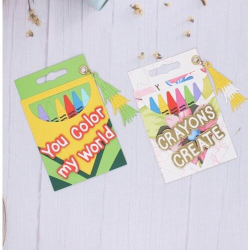 YPPCRAFT Crayons Box Back To School Metal Cutting Dies Stencils for DIY Scrapbooking Decorative Embossing DIY Paper Cards