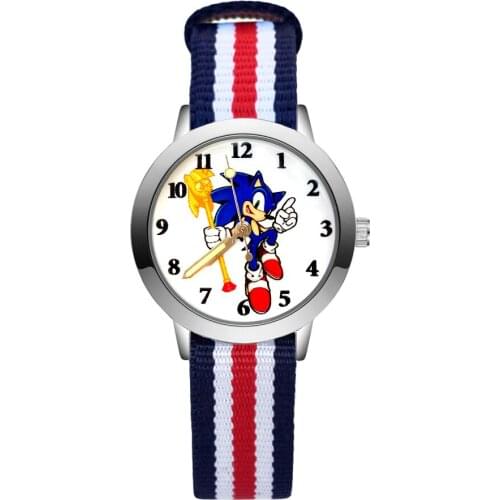 Fashion Cute Cartoon Hedgehog Style Children Watches Kids Student Girls Boys Quartz Nylon Strap Wrist Watch JA228