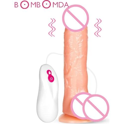 Heating Automatic Telescopic Big Dildo With Strong Suction Cup Realistic Penis Dildo Sex Toys for Women Female Masturbators