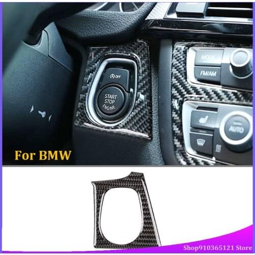For BMW F30 F35 3 4 Series GT 2013-2018 Real Carbon Fiber Car Engine Start Stop Frame Stickers Accessories