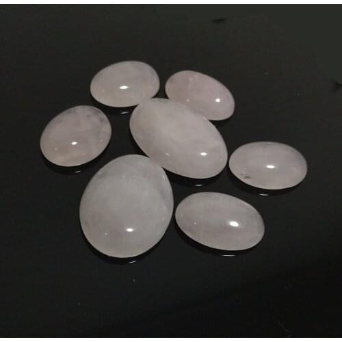 Real Rose Crystal Quartz Loose Gem Stones Cabochon Beads Natural Stone Healing Beads DIY Handmade for Rings Pendants Jewelry