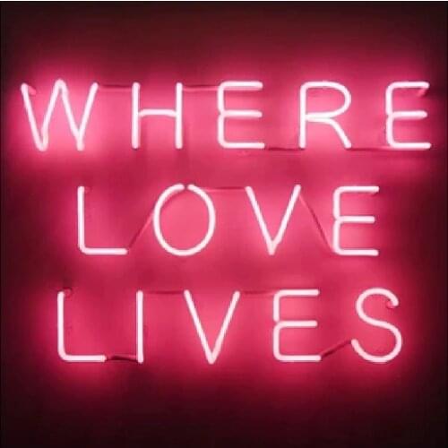 Neon Sign For Where Love Lives Neon Lamp Glass Tube Neon Light Wall Home Lamp Arcade Sign Aesthetic Room Decor Glass Neon Lights