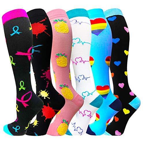 Compression Socks Women Knee High Varicose Veins Sports Running Socks 30mmgh Travel Nurses Travel Funny Compression Stocking