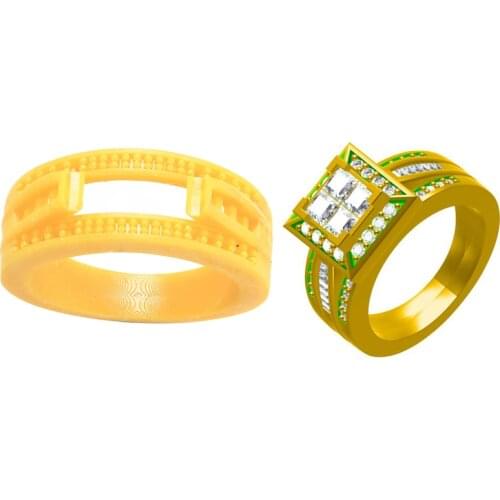 Wholesale Low Price Molds for Epoxy Resin Printing Service for Ring with Round Shape Stone Hole Jewelry Industrial 3D Model