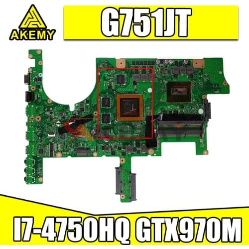 G751JT original mainboard with I7-4750HQ CPU GTX970M-3GB For Asus G751JT G751JY G751JL G751J G751 laptop motherboard mainboard