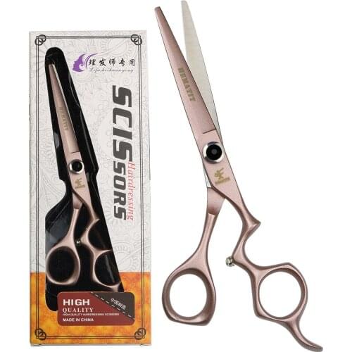 6 inch and 7 inch 440C rose gold hairdressing scissors, flat shears, thin scissors, professional hairdressing scissors