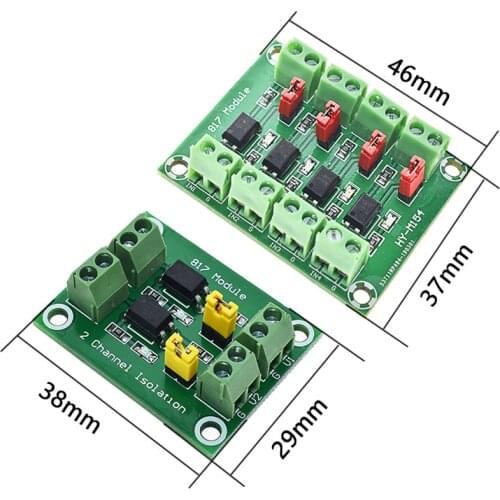 PC817 2 4 Channel Optocoupler Isolation Board Voltage Converter Adapter 3.3V to 5V Module 3.6-30V Driver Photoelectric Isolated