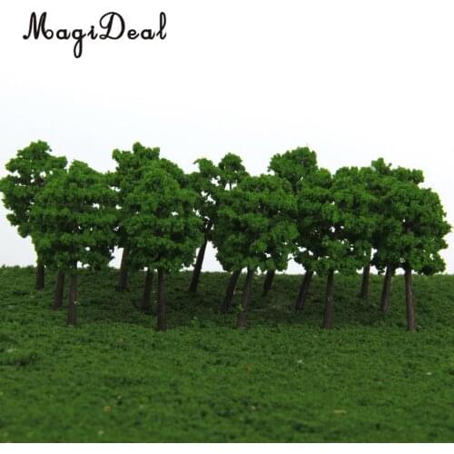 MagiDeal 40Pcs/Lot 1/250 Scale Plastic Model Trees Train Track Street Railroad Scenery Scene for Garden Courtyard Landscape 5cm